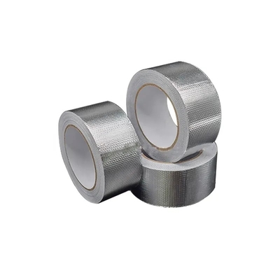 Flame Retardant Self Adhesive Aluminium Foil HVAC Isolasi Termal Fiberglass Cloth Tape