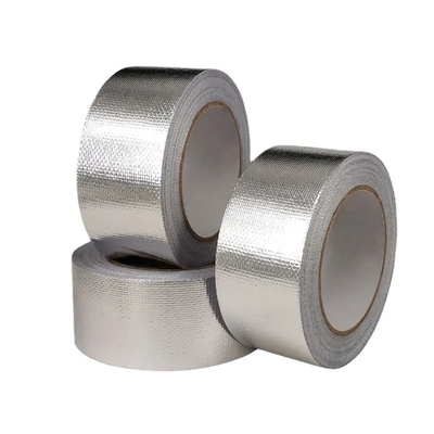 Pita Tahan Air Tahan Api Aluminium Foil HVAC Rubber Adhesive Glass Fiber Tape