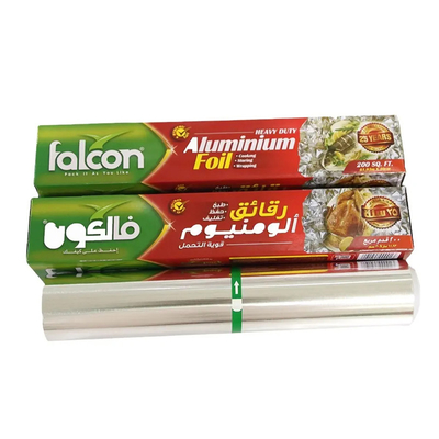 Silver Heavy Duty Kitchen Aluminium Jumbo Roll Dengan Band Sawtooth Cutter Untuk Rumah Tangga