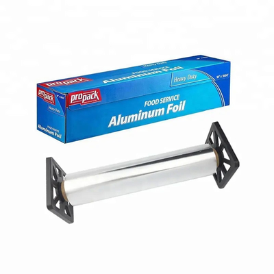 Food Baking Tugas Berat Kertas Aluminium Foil Roll Dengan Pemotong Gigi Gergaji