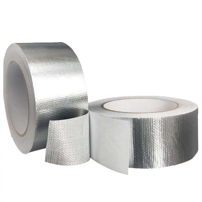 Pita Tahan Air Tahan Api Aluminium Foil HVAC Rubber Adhesive Glass Fiber Tape