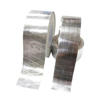 2 Cara FSK Pita Aluminium Tahan Air Karet Resin Perekat HVAC Reinforced Foil Scrim Kraft Tape