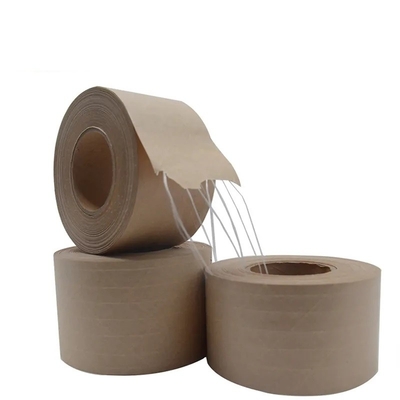 Ramah Lingkungan Reinforced Kraft Paper Tape Air Basah Diaktifkan Pita Kertas Berlekat