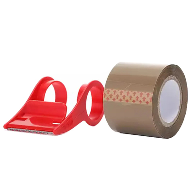 Supermarket BOPP Brown Packing Tape Dengan Tape Cutter Pressure Sensitive Packing Tape