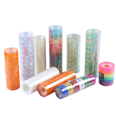 BOPP Clear Stationary Tape Crystal Printed Packaging Tape Untuk Kantor Sekolah