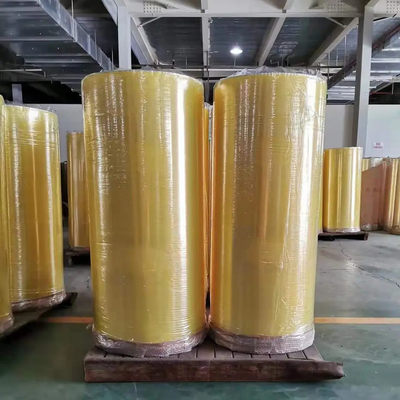 Karton Penyegelan Kuning Pingsan Bopp Jumbo Roll Tape Logo Kustom Dicetak BOPP Tape