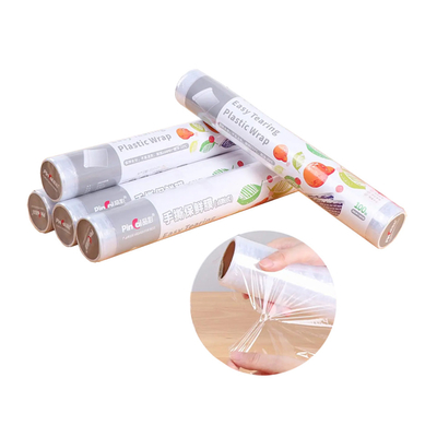 PE Eco Cling Film Tahan Suhu Tinggi Breakpoint Plastic Stretch Wrap Hand Tear Type