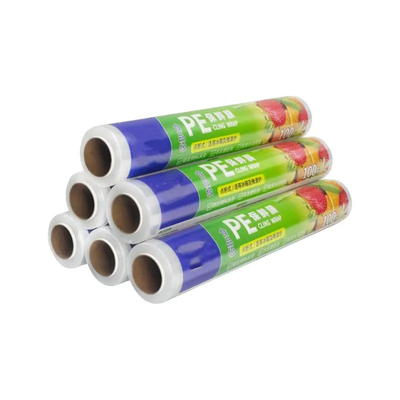 PE Eco Cling Film Tahan Suhu Tinggi Breakpoint Plastic Stretch Wrap Hand Tear Type