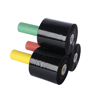 Black Mini Handheld LLDPE packing stretch wrap Film Dengan Dispenser Pegangan Berputar Untuk Bungkus Karton