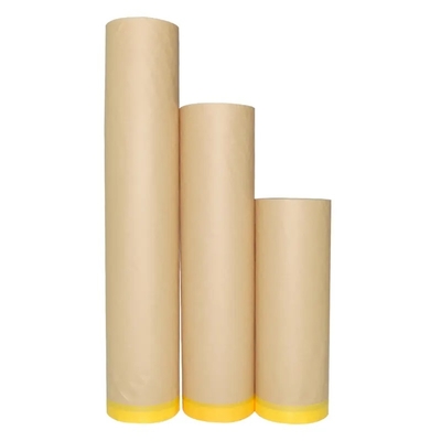 Penutup Lukisan Otomatis Biodegradable Kertas Kraft Film Pre Tape Masking Paper Film Untuk Cat Mobil