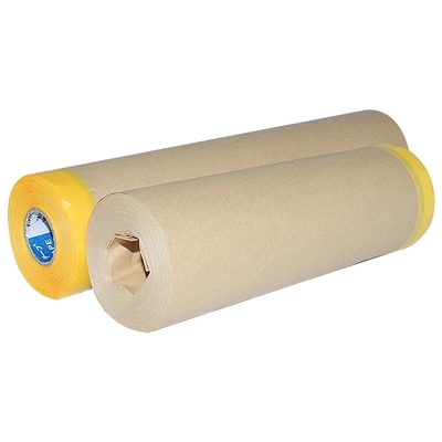 Penutup Lukisan Otomatis Biodegradable Kertas Kraft Film Pre Tape Masking Paper Film Untuk Cat Mobil