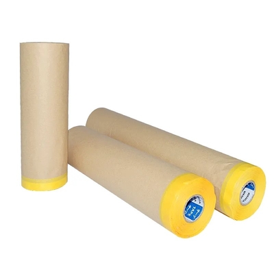 Penutup Lukisan Otomatis Biodegradable Kertas Kraft Film Pre Tape Masking Paper Film Untuk Cat Mobil