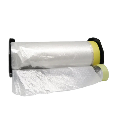 PE Painters Pre Taped Masking Film Lipat Perlindungan Masker Tangan Sekali Pakai Untuk Melukis