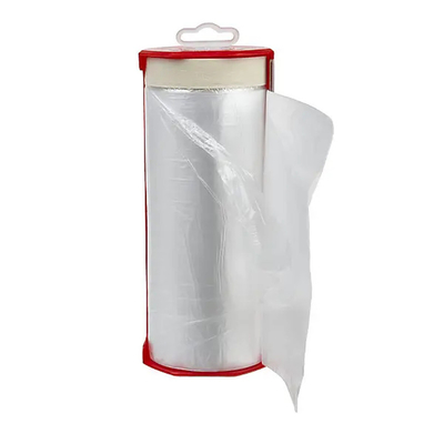 PE Painters Pre Taped Masking Film Lipat Perlindungan Masker Tangan Sekali Pakai Untuk Melukis