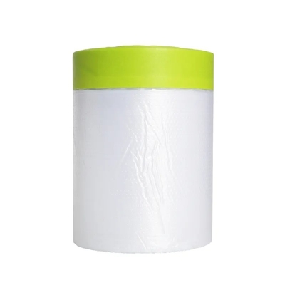 HDPE Pre Taped Masking Film Indoor Outdoor Pelindung Film Plastik Penggunaan Cat