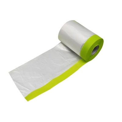 HDPE Pre Taped Masking Film Indoor Outdoor Pelindung Film Plastik Penggunaan Cat