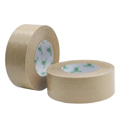 Self Adhesive Brown Paper Packing Tape Fiberglass Reinforced Flatback Kraft Packing Tape