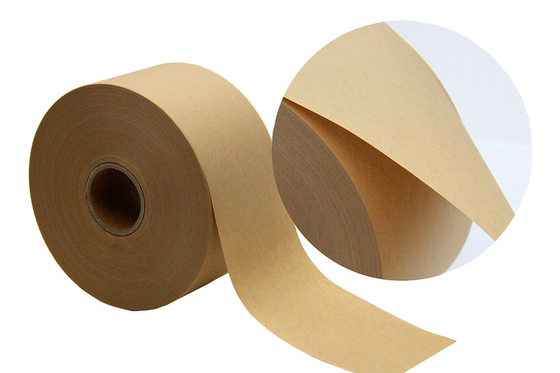 Non Reinforced Brown Kraft Paper Tape Eco Friendly Wet Water Activated Gummed Paper Tape