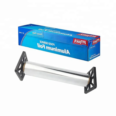 Food Baking Tugas Berat Kertas Aluminium Foil Roll Dengan Pemotong Gigi Gergaji