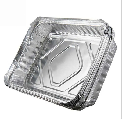 Baki Aluminium Foil Sedang Aluminium Foil Sekali Pakai Keluarkan Wadah Dengan Tutup
