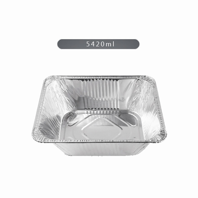Wadah Makanan Aluminium Foil Tugas Berat Panci Takeaway Dalam Sekali Pakai Dengan Tutup Foil