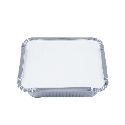 Kemasan Makanan Sekali Pakai Aluminium Foil Storage Containers Rectangle Foil Tray With Lids