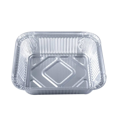 Kemasan Makanan Sekali Pakai Aluminium Foil Storage Containers Rectangle Foil Tray With Lids