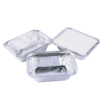 260ml Kecil Aluminium Mengambil Kontainer Baking Disposable Aluminium Foil Food Tray Dengan Tutup
