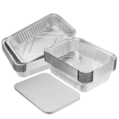 F4 83185 Wadah Foil Sekali Pakai Dengan Tutup 1750ml Rectangle Aluminium Cake Foil