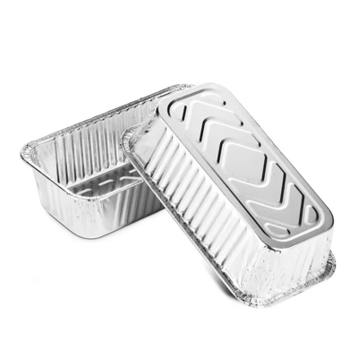 550ml Aluminium Foil Food Containers Takeout Food Packing Aluminium Disposable Box With Lid