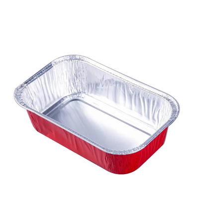 500ml Kotak Makan Siang Pesawat Sekali Pakai Aluminium Foil Pan Nampan Kemasan Makanan Maskapai Dengan Tutup