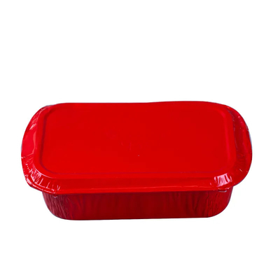 500ml Kotak Makan Siang Pesawat Sekali Pakai Aluminium Foil Pan Nampan Kemasan Makanan Maskapai Dengan Tutup