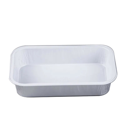 350ml Rectangle Disposable Airline Food Service Wadah Aluminium Foil Dengan Tutup
