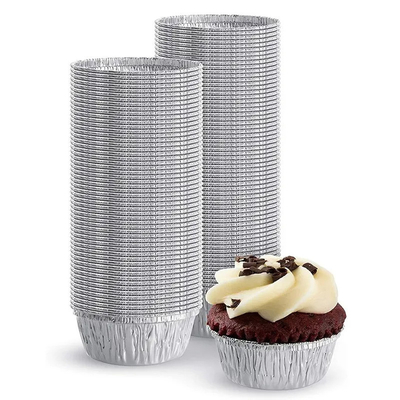 Round Take Away Aluminium Foil Food Containers 130ml Disposable Ramekins Cups