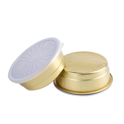 450ml Colorful Aluminium Foil Food Containers Smoothwall Disposable Pudding Baking Cups With Lid