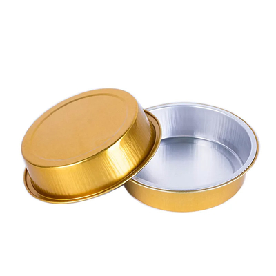 150ml Wadah Makanan Aluminium Foil Sekali Pakai Putaran Warna-warni Mini Cangkir Kue Cupcake Dengan Tutup