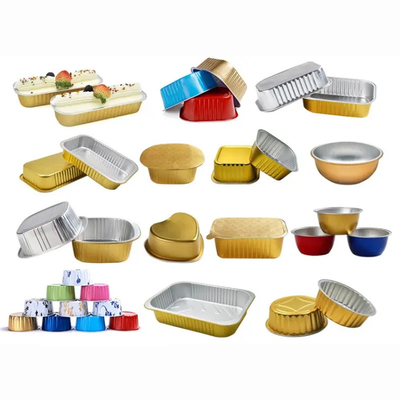 750ml Disposable Colorful Aluminium Foil Baking Cake Tray Pan Container